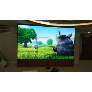 北京王府井东方广场LG49寸3.5mm3×3实木电视墙安装